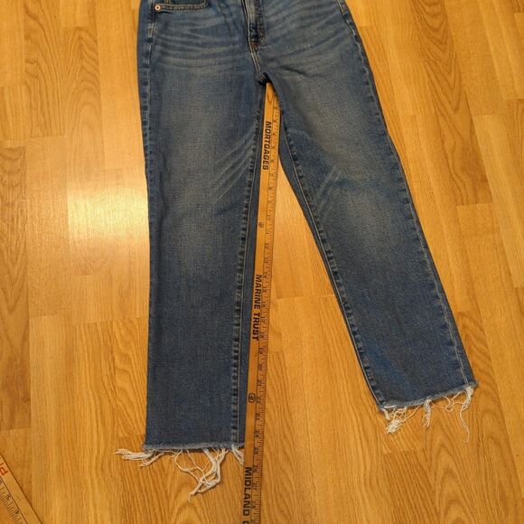 J. Crew Essential Straight Jeans Womens 27 Blue Medium Wash Raw Hem - Picture 2 of 8